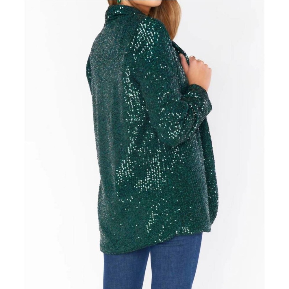 Show Me Your MuMu Dance Blazer Emerald Green Sequins Jacket NWT - Picture 3 of 7